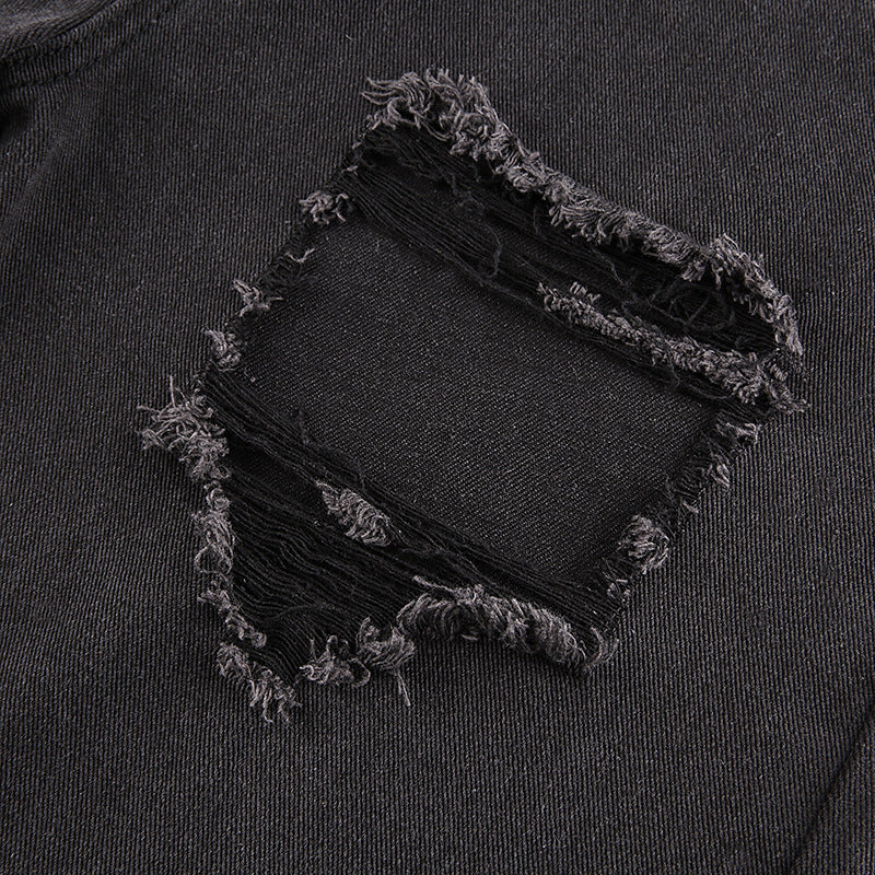 Ripped Edge Casual Jeans