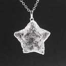 White Crystal Star + Moon Pendant