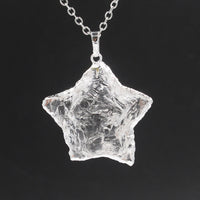 White Crystal Star + Moon Pendant