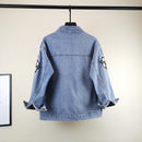 Flower Puff Denim Jacket