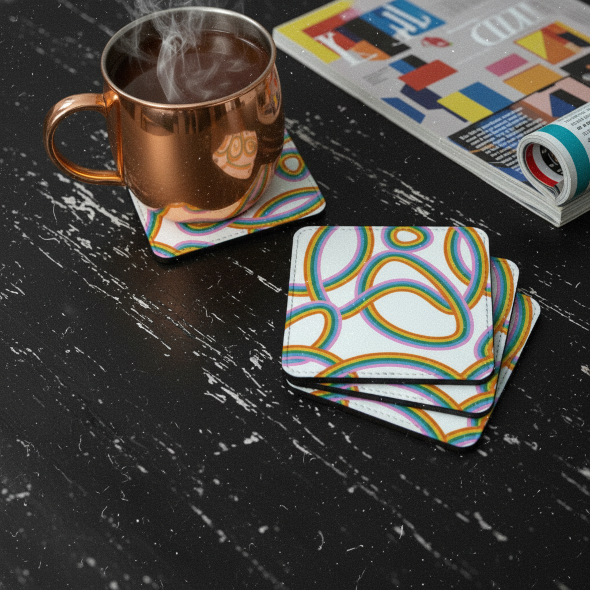 Rainbow Snap Coaster Set