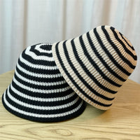 Striped Knitted Dome Bucket Hat