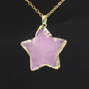 White Crystal Star + Moon Pendant