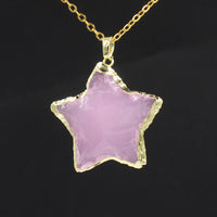 White Crystal Star + Moon Pendant