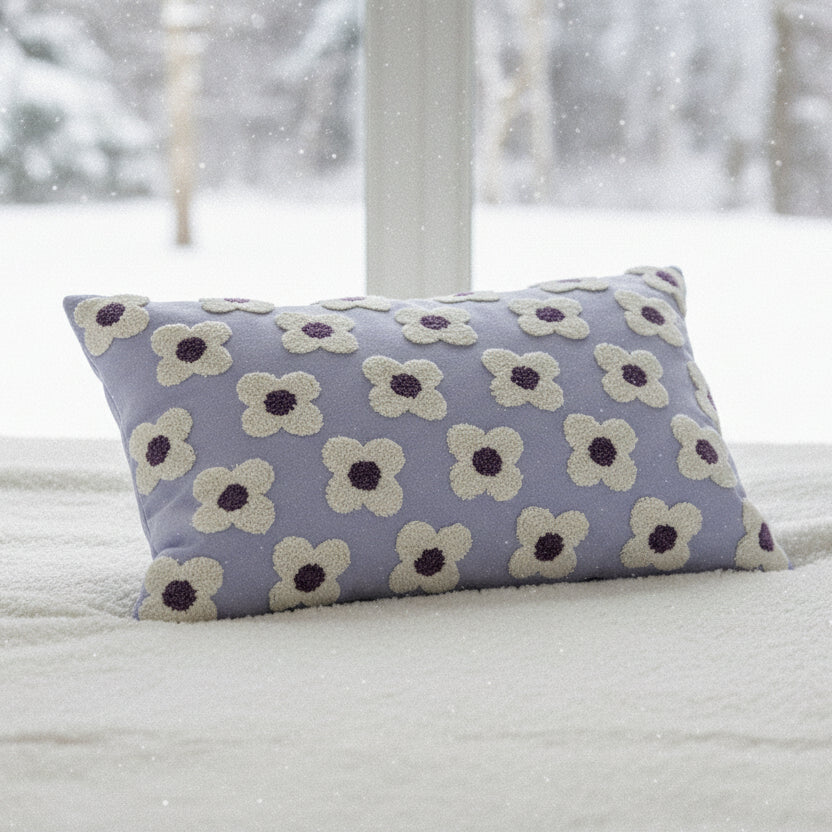 Flower Embroidered Pillowcase