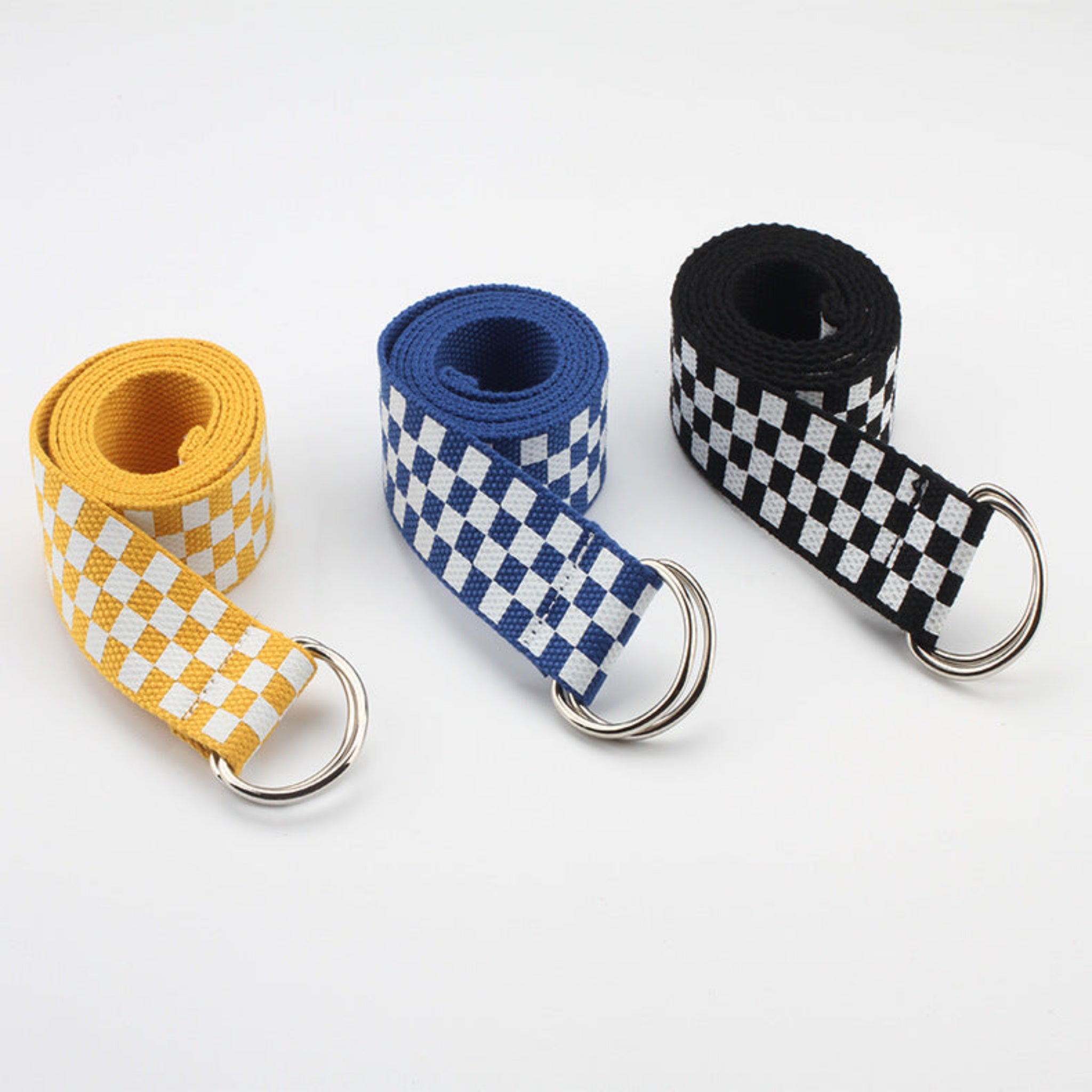 Nylon Canvas Buckle Plaid Belt