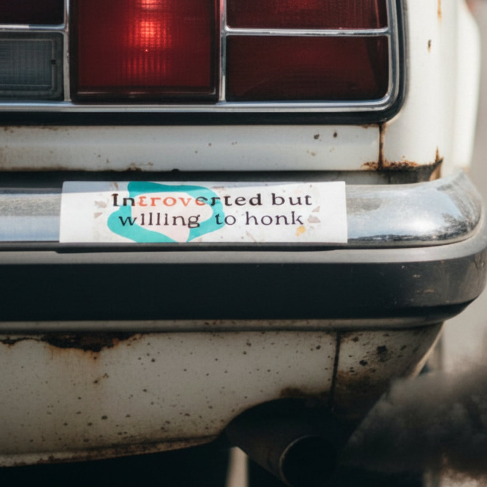 'Introverted but Willing to Honk' Car magnet