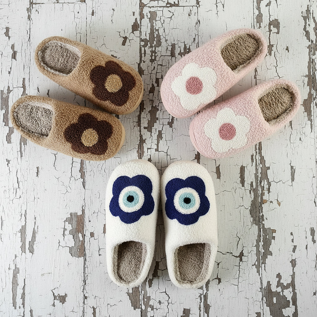 Cozy Third Eye Flower Slippers
