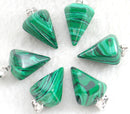Natural Stone Agate Hexagonal Cone Pendant
