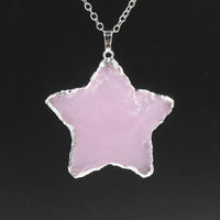 White Crystal Star + Moon Pendant