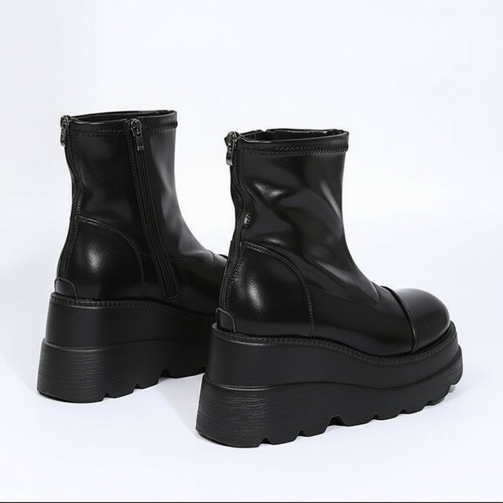 Wedged Zipper MOD Boots