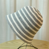 Striped Knitted Dome Bucket Hat