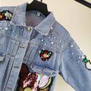 Flower Puff Denim Jacket