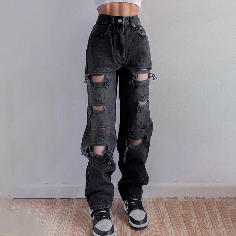 Distressed High-rise Jeans