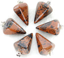Natural Stone Agate Hexagonal Cone Pendant