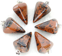 Natural Stone Agate Hexagonal Cone Pendant