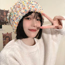 Mixed Thermal Knitting Sleeve Cap
