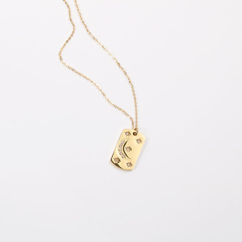 Plate Moon Gold Plated Necklace