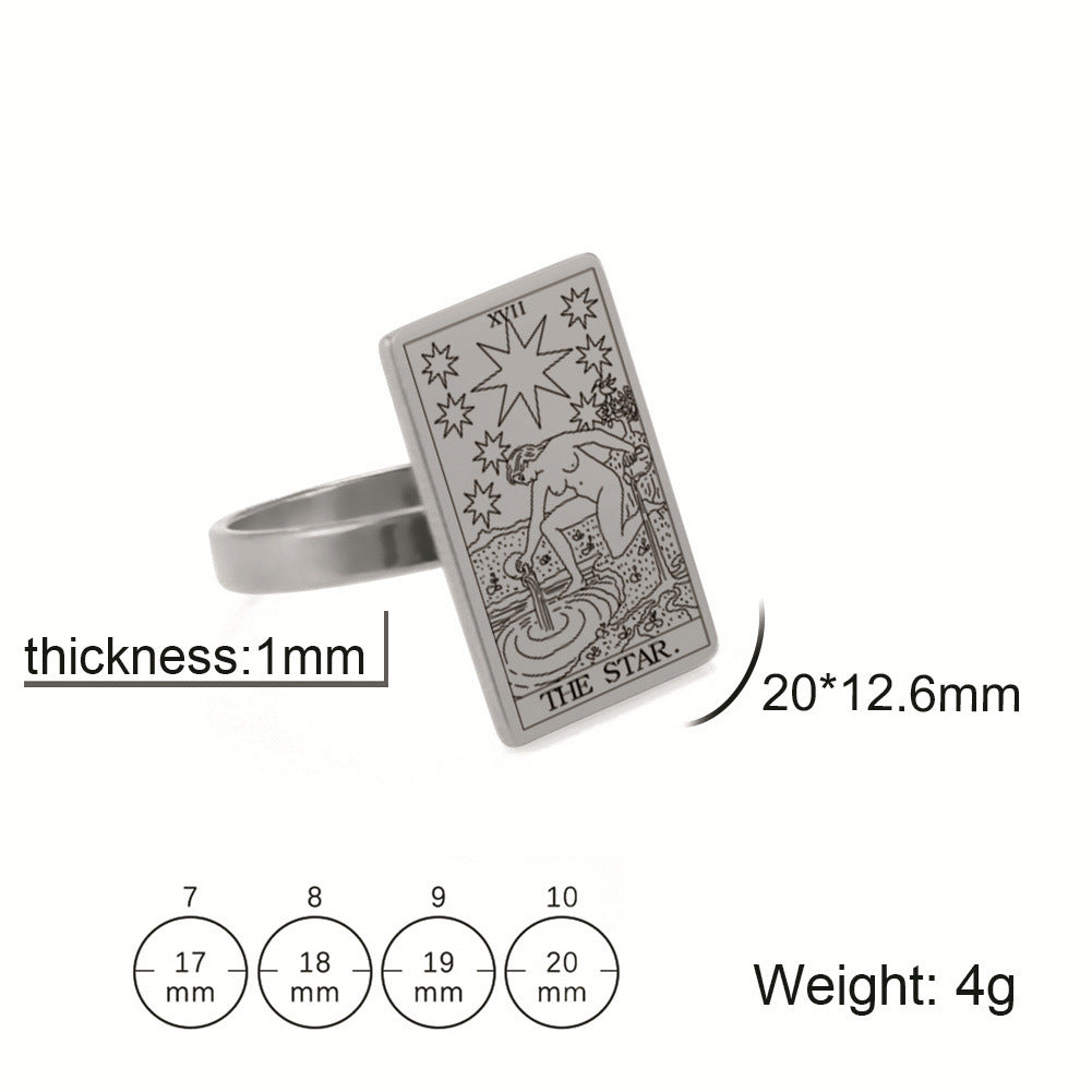 Major Arcana Tarot Stainless Steel Ring (Variety)