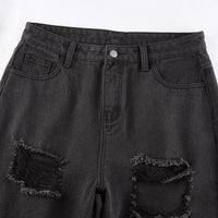 Ripped Edge Casual Jeans
