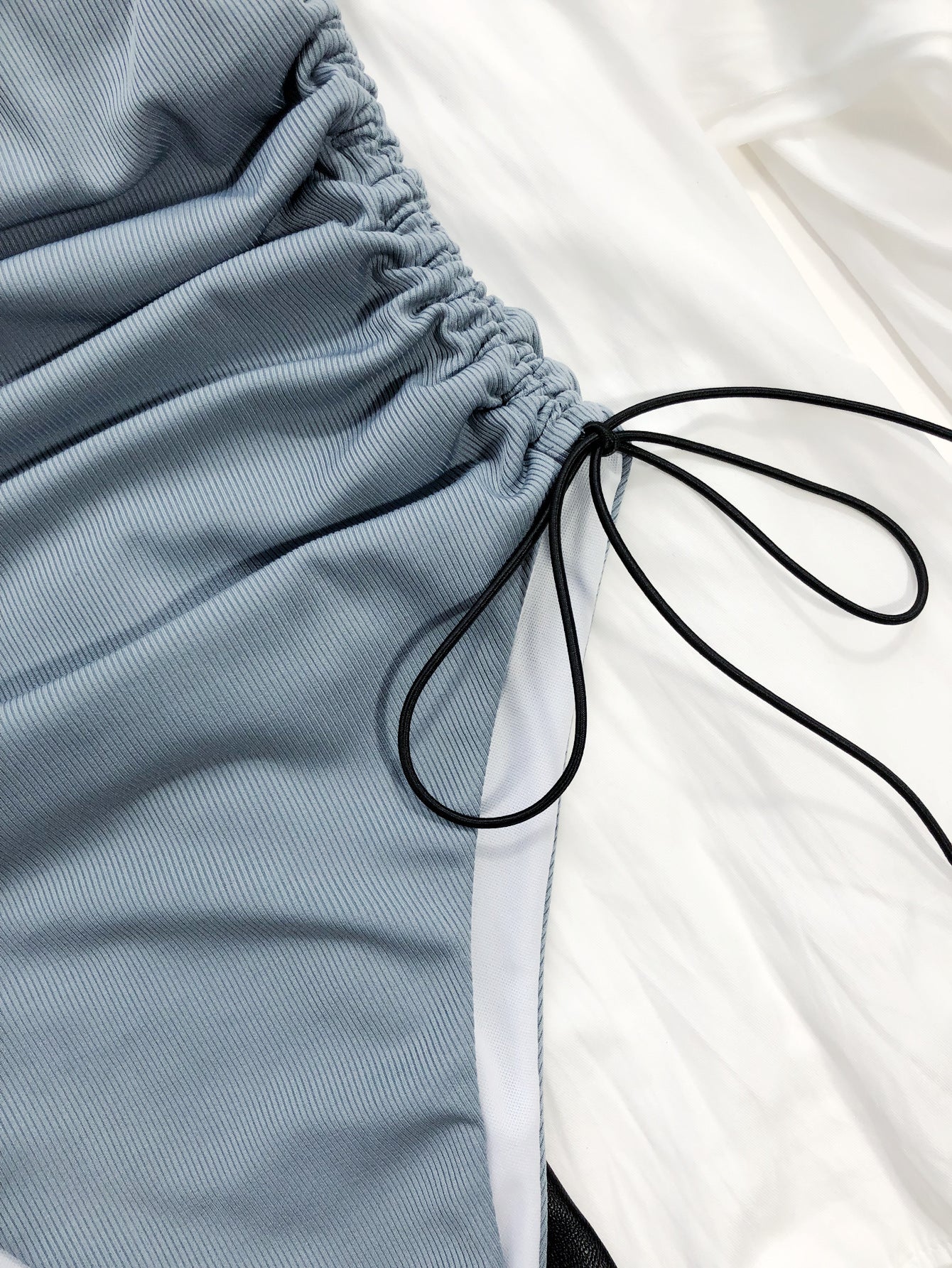 One Piece Drawstring Swimsuit