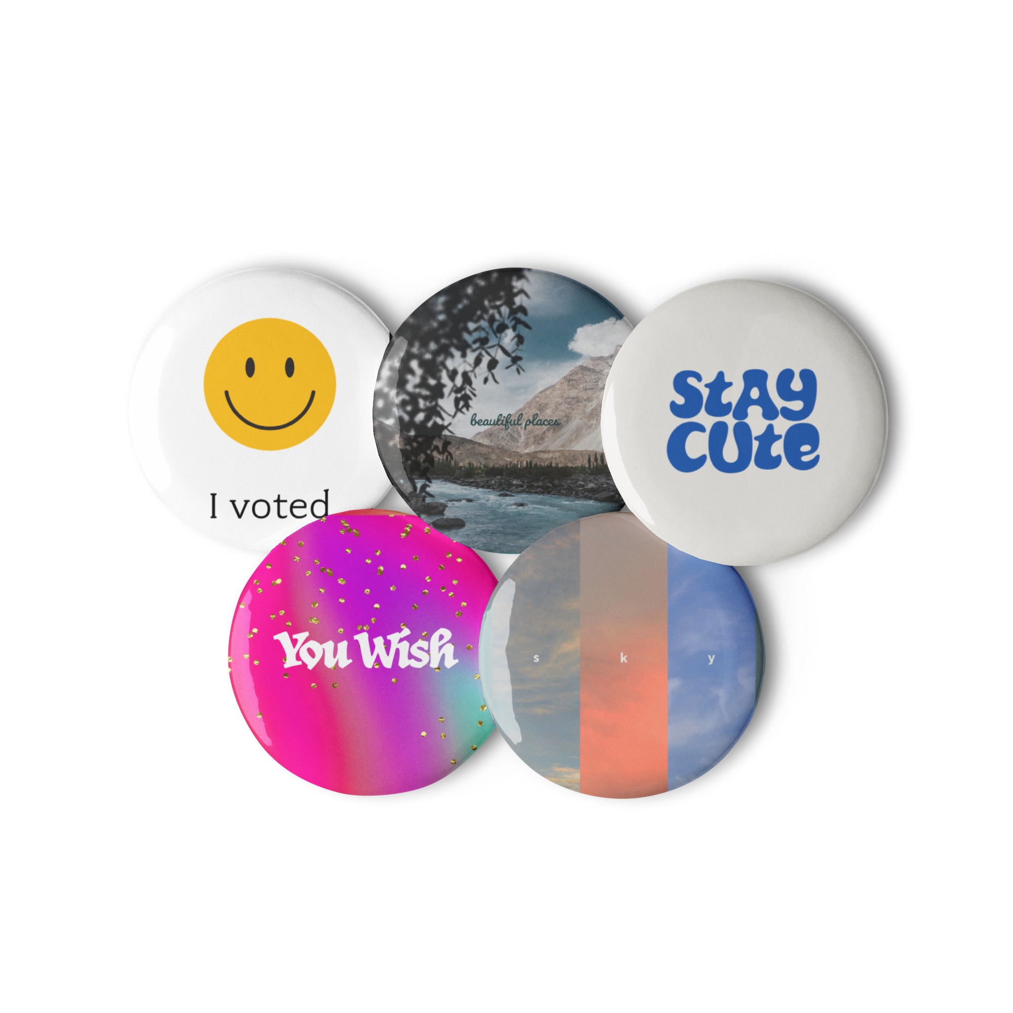 'Sunny Rebellion' Set of pin buttons