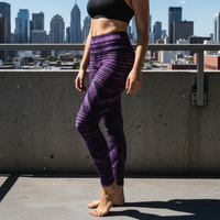 Grape Skelly Yoga Leggings / The Oz Collection