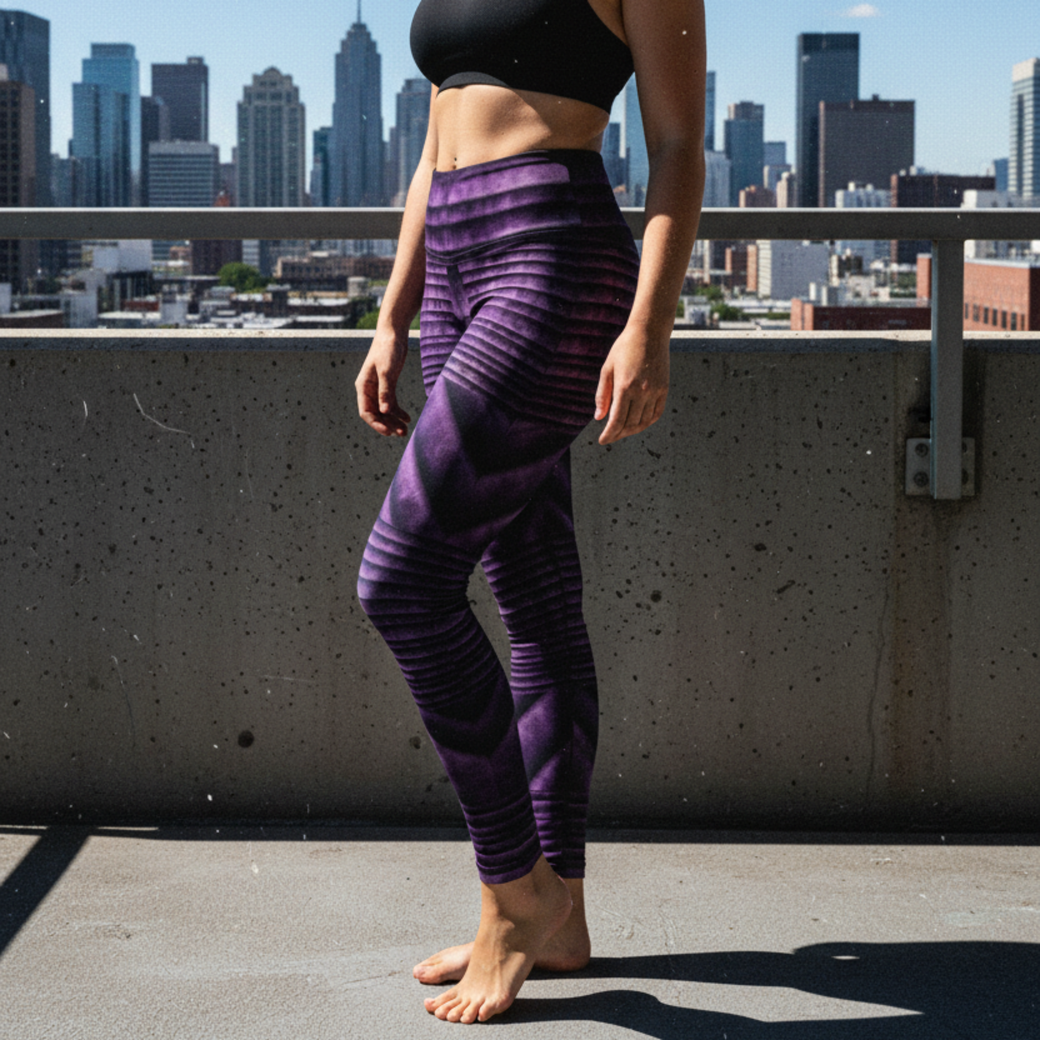 Grape Skelly Yoga Leggings / The Oz Collection